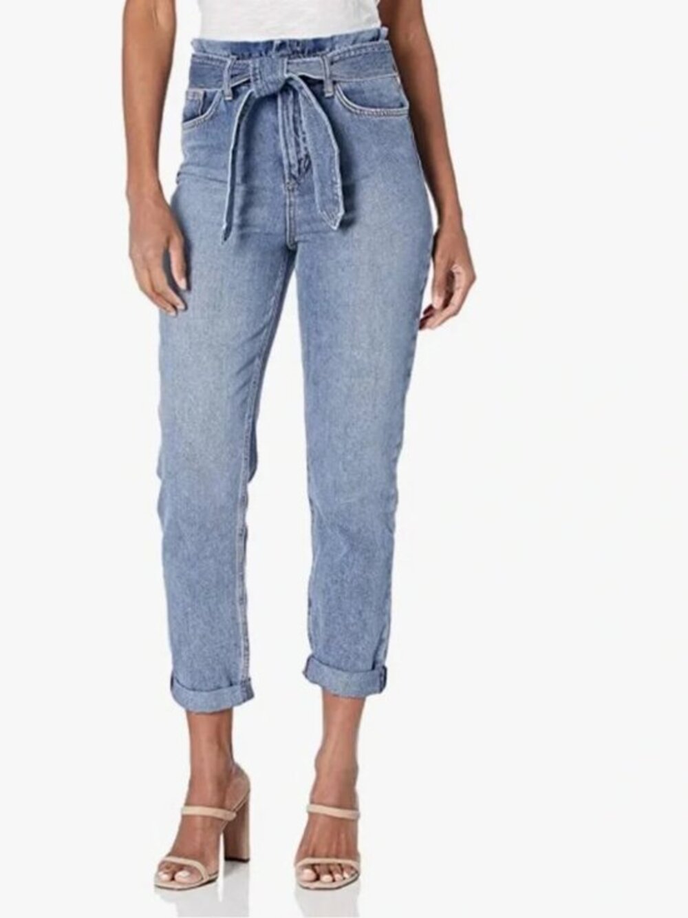Joe's Jeans The Binkley High Rise Paperbag Jeans Medium Wash Relaxed Fit Size 32